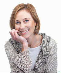 sweet mature sweet mature female over white background stock photo
